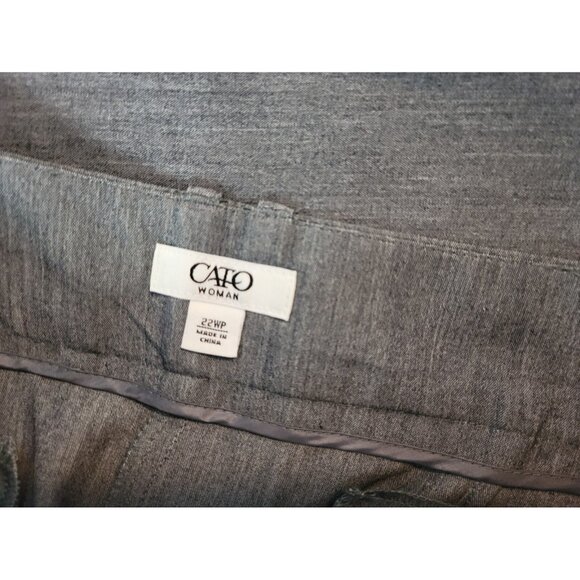 Cato Women Pants 22WP Petite Plus Wide Leg Gray Poly Blend Zip Fly GRA30E - Picture 8 of 9